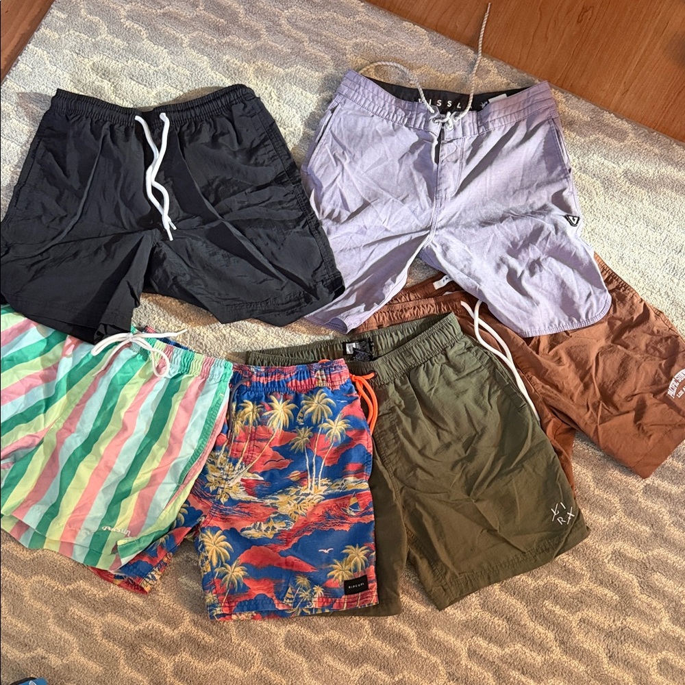 Black Men's Swim Hybrid Shorts